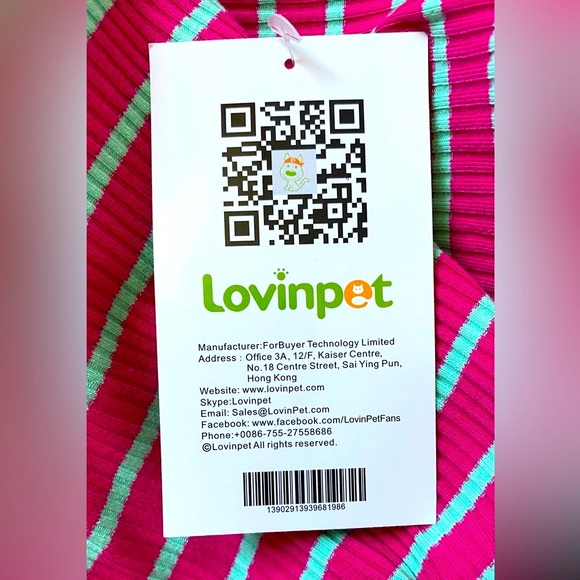LOVINPET LARGE🐶DOG🐶 PAJAMAS PINK RED & GREEN STRIPES FULL BODY COVERAGE🌟NWT🌟 - Picture 10 of 14